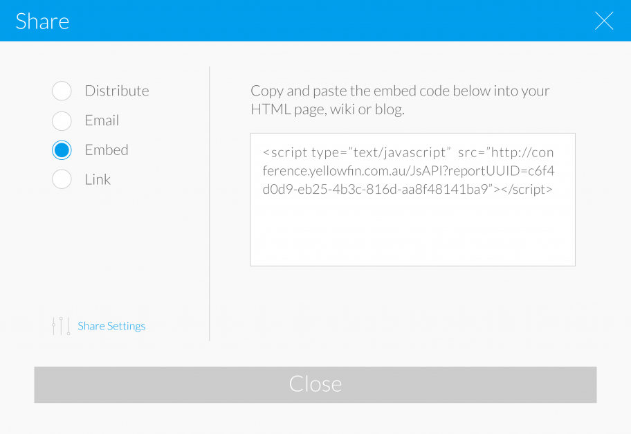 Yellowfin Javascript API Yellowfin Javascript API